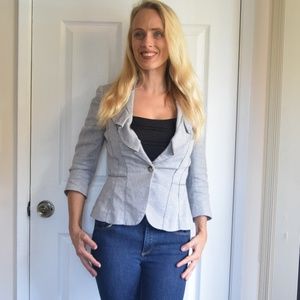 White House Black Market Grey Blazer 00 NWOT